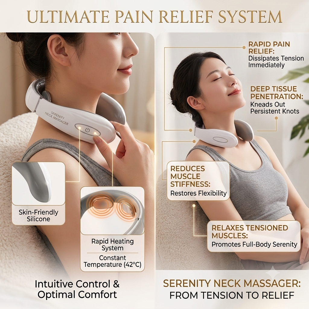 2 Heads Smart Electric Neck And Back Pulse Massager