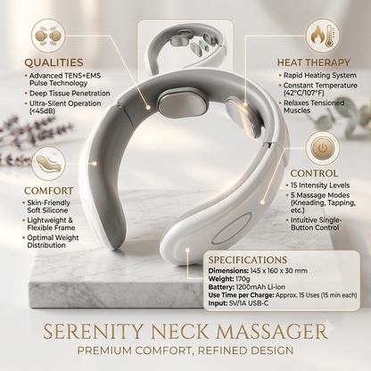 2 Heads Smart Electric Neck And Back Pulse Massager
